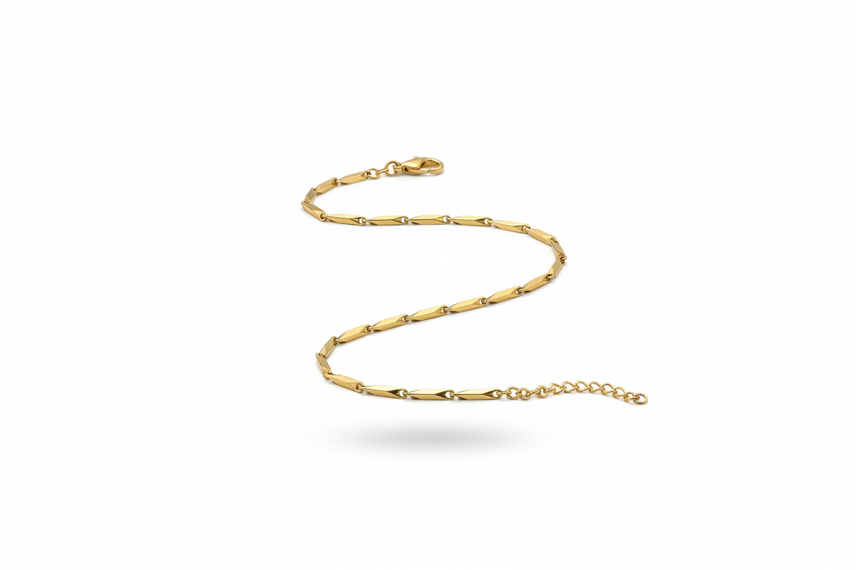 Bracciale oro maglie alternate - vista completa