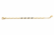Bracciale oro maglie alternate - vista laterale