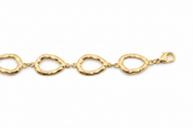 Bracciale oro maglie ovali texturizzate - dettaglio