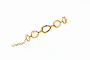 Bracciale oro maglie ovali texturizzate - vista completa