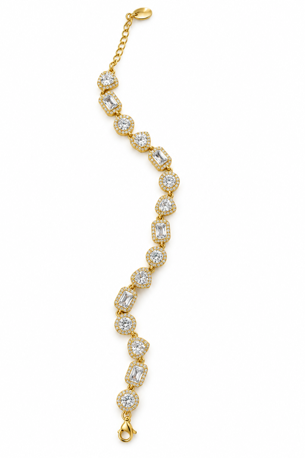 Bracciale oro su sfondo bianco