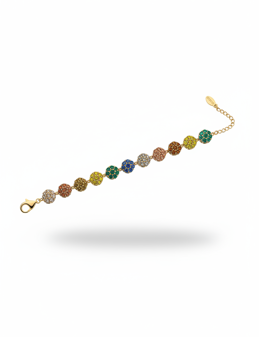 Bracciale Pavé Multicolor - Oro