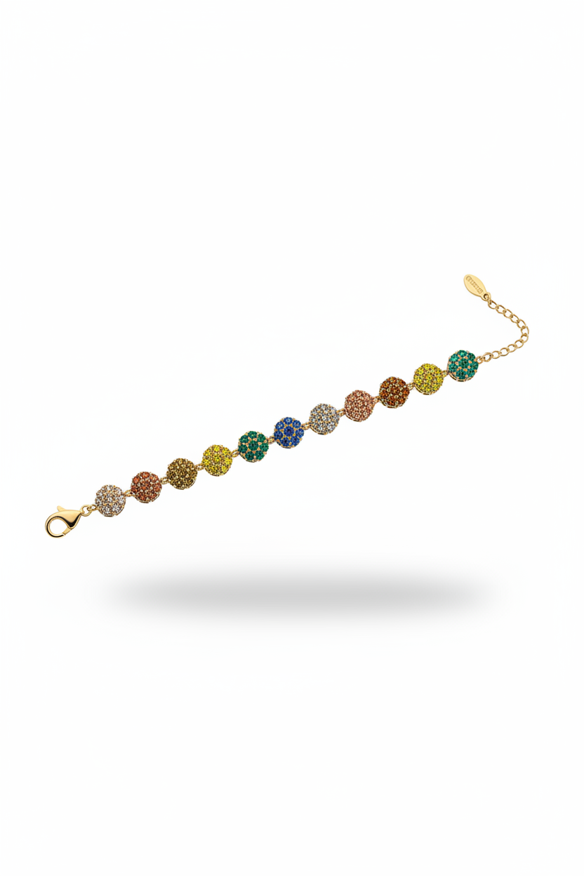 Bracciale Pavé Multicolor - Oro