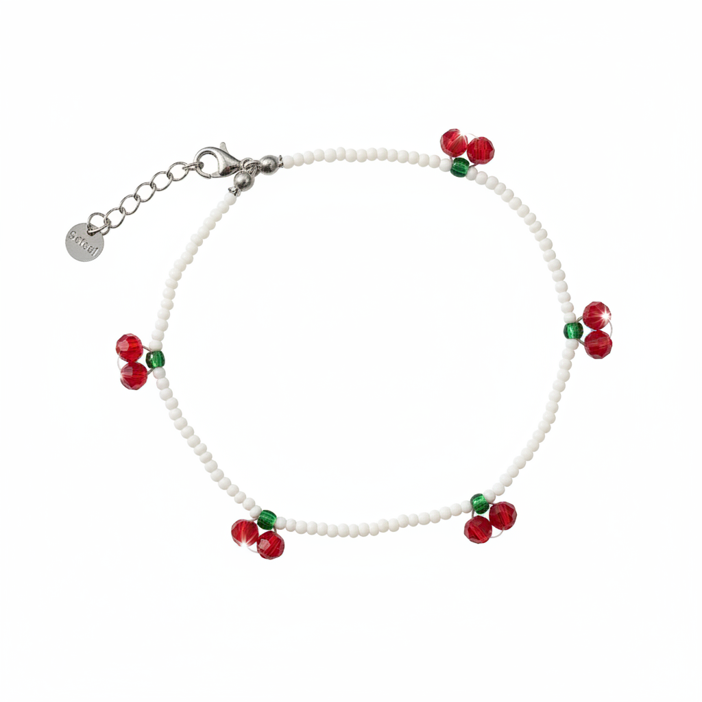 Bracciale perline ciliegie