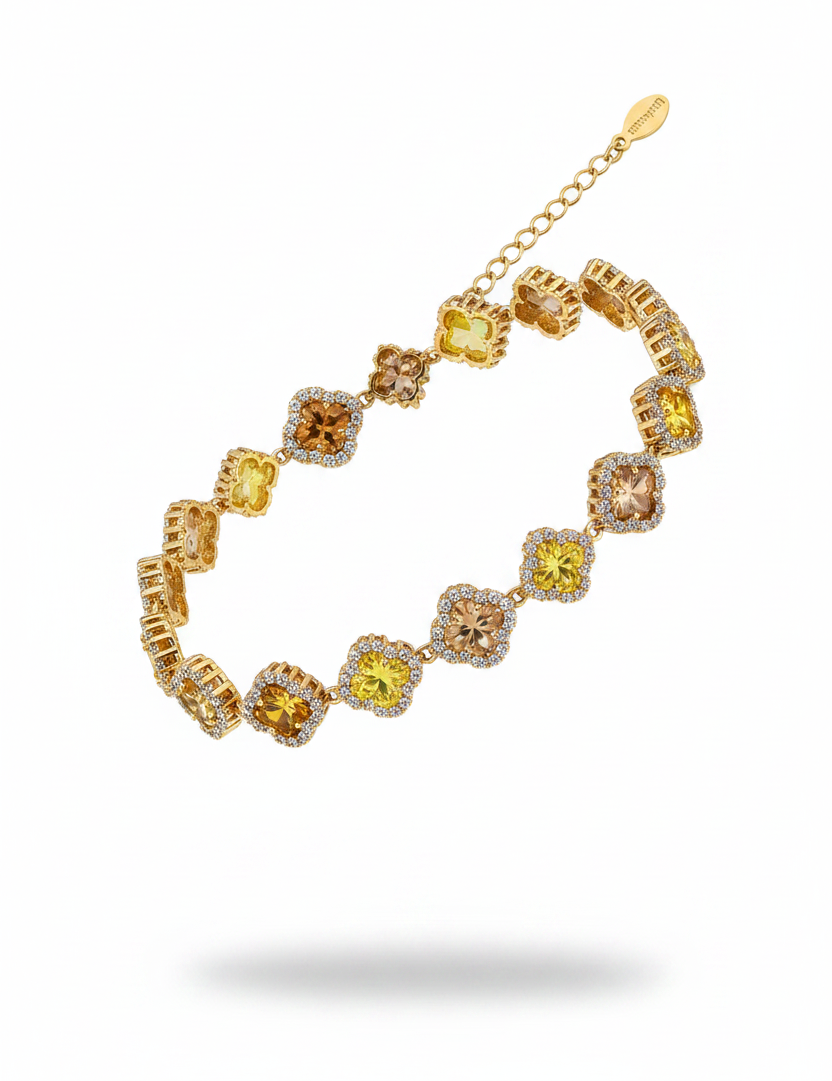 Bracciale Quadrifoglio Giallo Oro