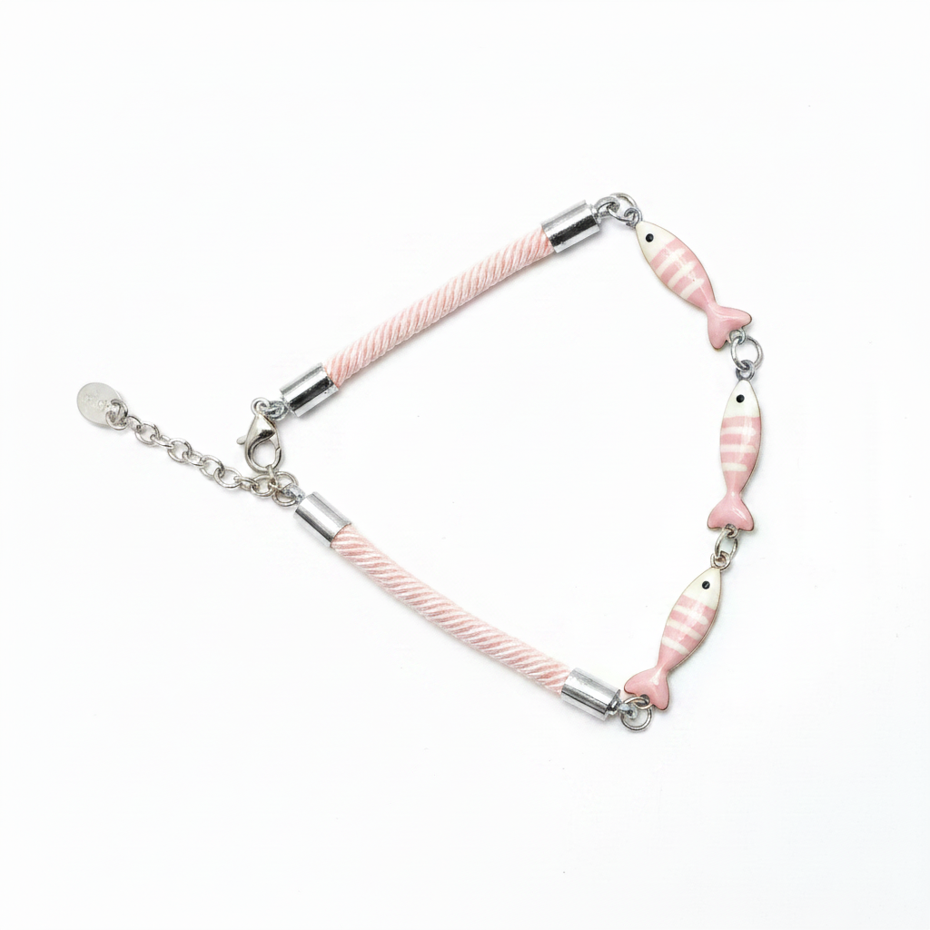 Bracciale rosa tutto argento