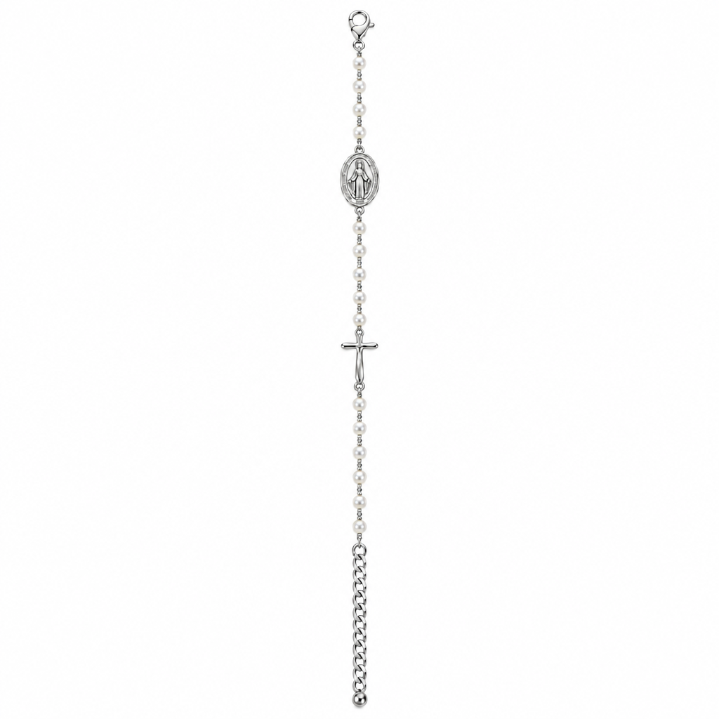 Bracciale Rosario Argento - Quadrato