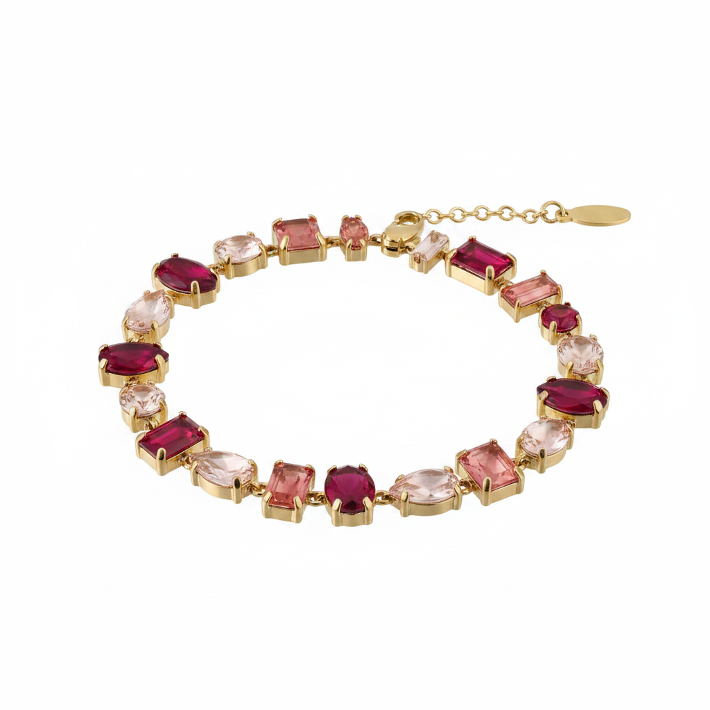 Bracciale rosso/rosa - sfondo bianco