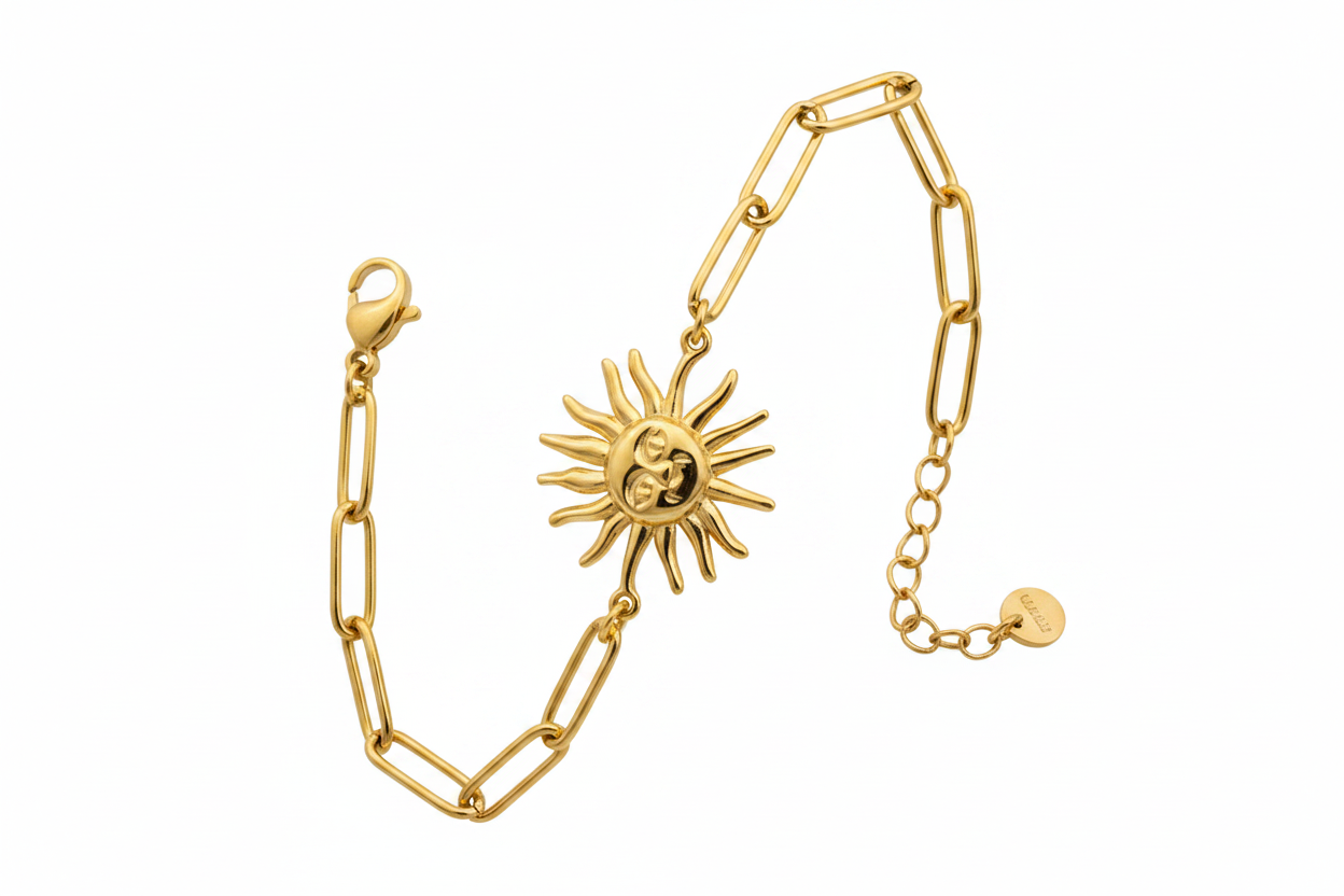 Bracciale sole oro - angolo diagonale