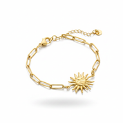 Bracciale sole oro - vista frontale fluttuante