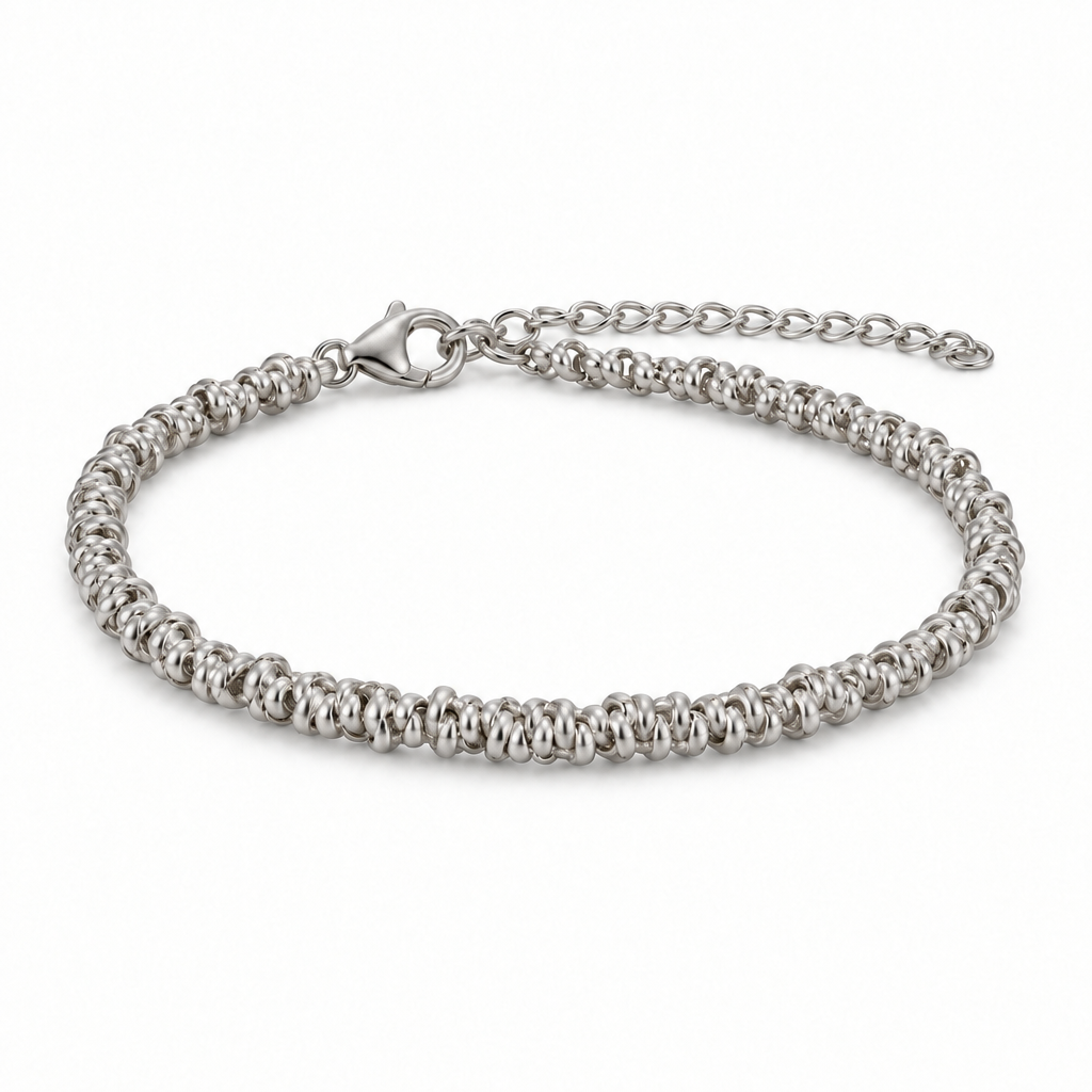 Bracciale spesso in argento naturale