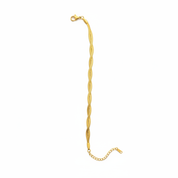 Bracciale spiga intrecciata oro - sfondo bianco