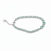 Bracciale tennis acquamarina — montatura argento
