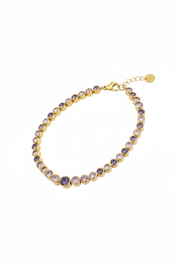 Bracciale tennis oro cristalli viola - 2:3