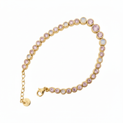 Bracciale tennis pietre alternate — montatura oro