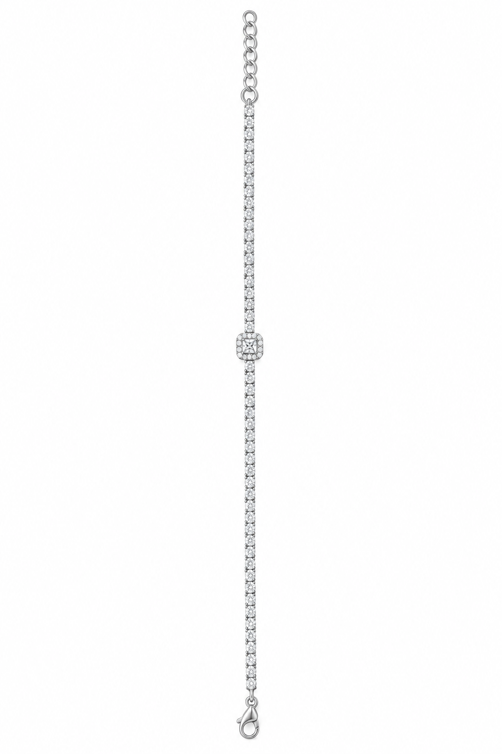 Bracciale Tennis Quadrato Argento