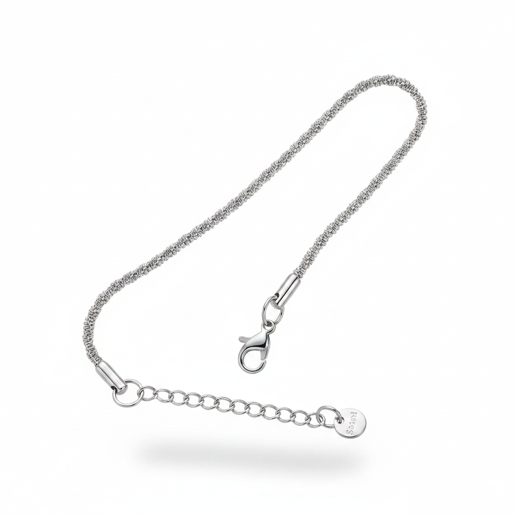 Bracciale texture argento - vista frontale