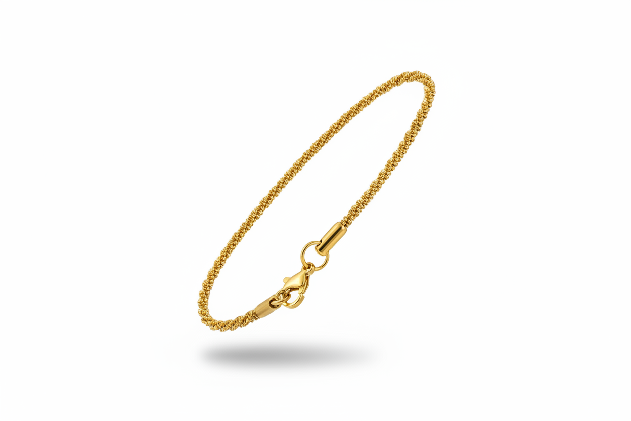 Bracciale texture oro completo - angolo diagonale