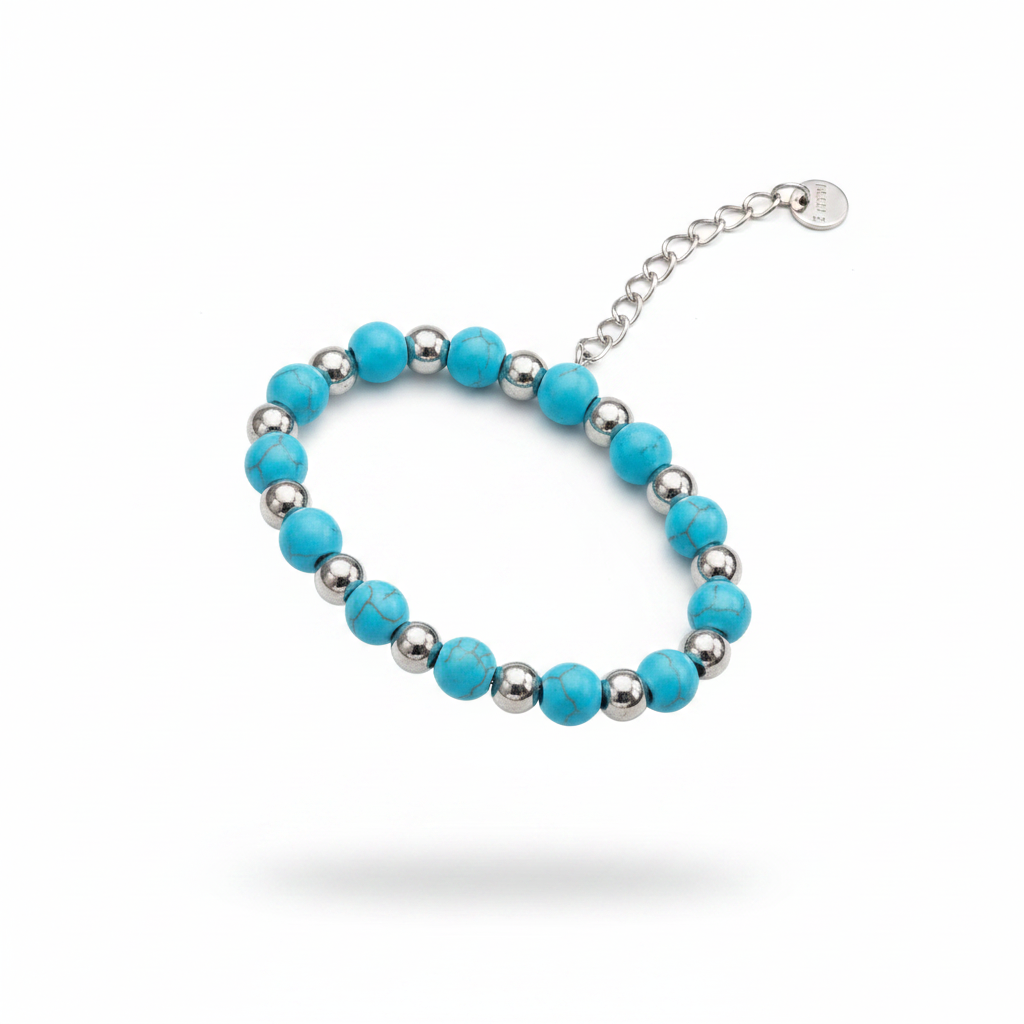 Bracciale turchese e argento - sfondo bianco