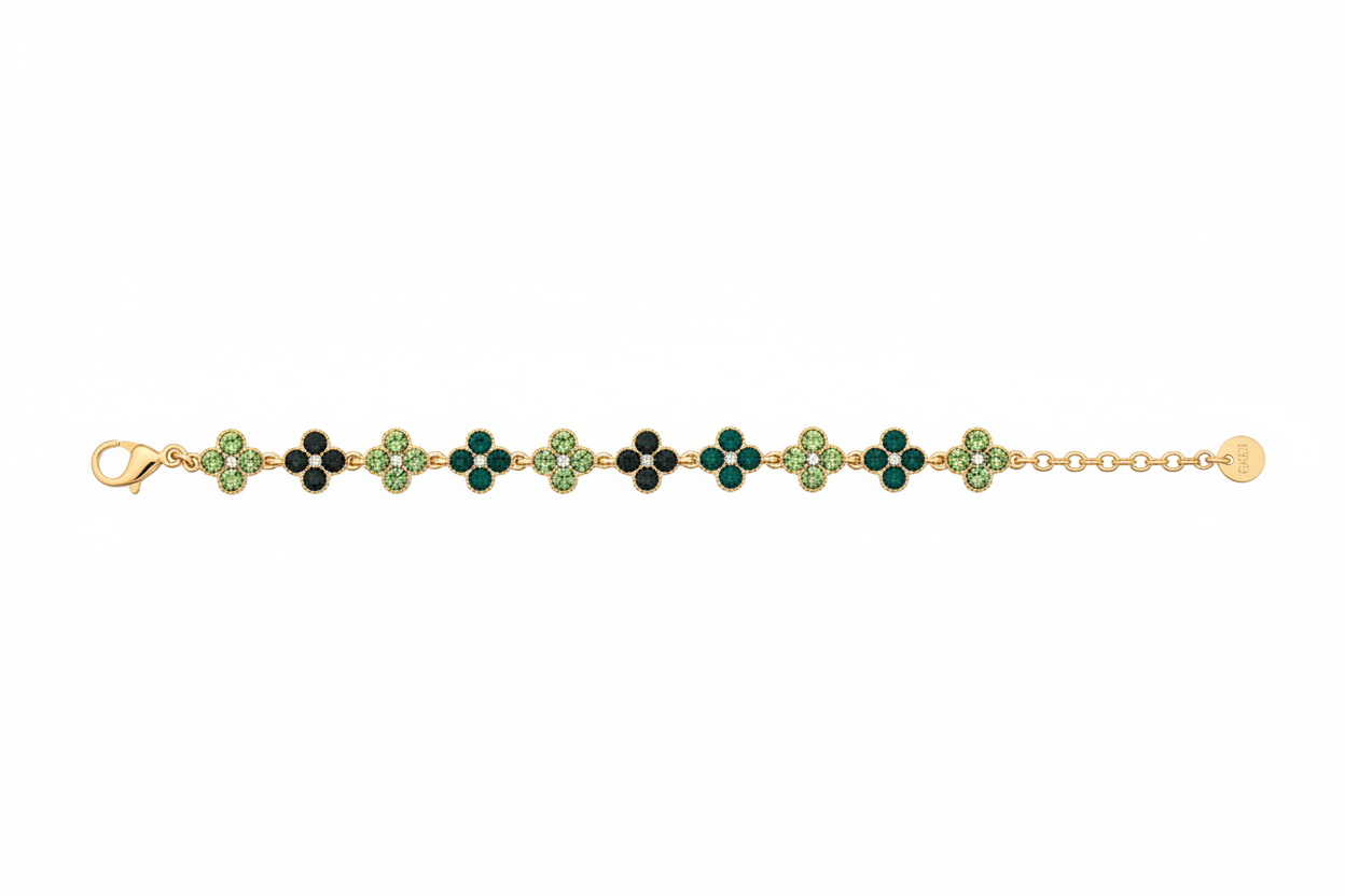 Bracciale verde oro - aperto disteso