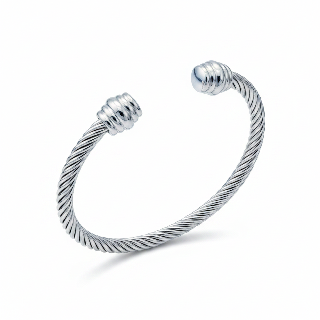 Cable cuff - argento