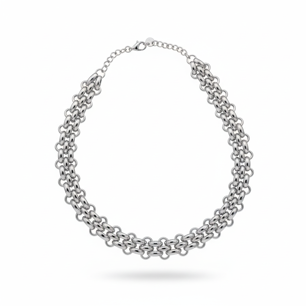 Catena multi-fila argento