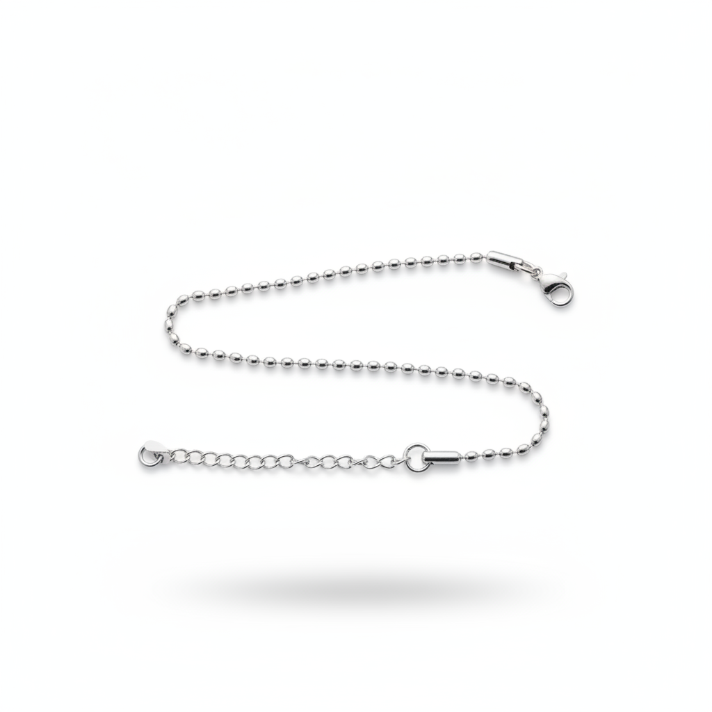 Cavigliera ball chain argento