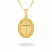 Ciondolo croce oro - close up