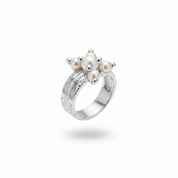 Cluster perle argento