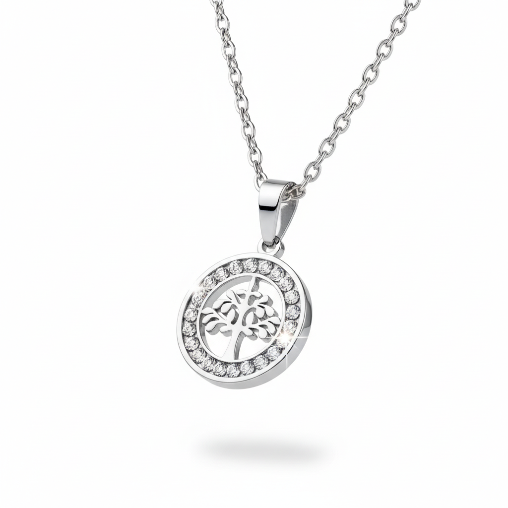 Collana albero della vita argento - iper-realistica artistica