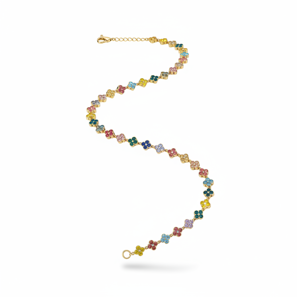 Collana arcobaleno oro - floating