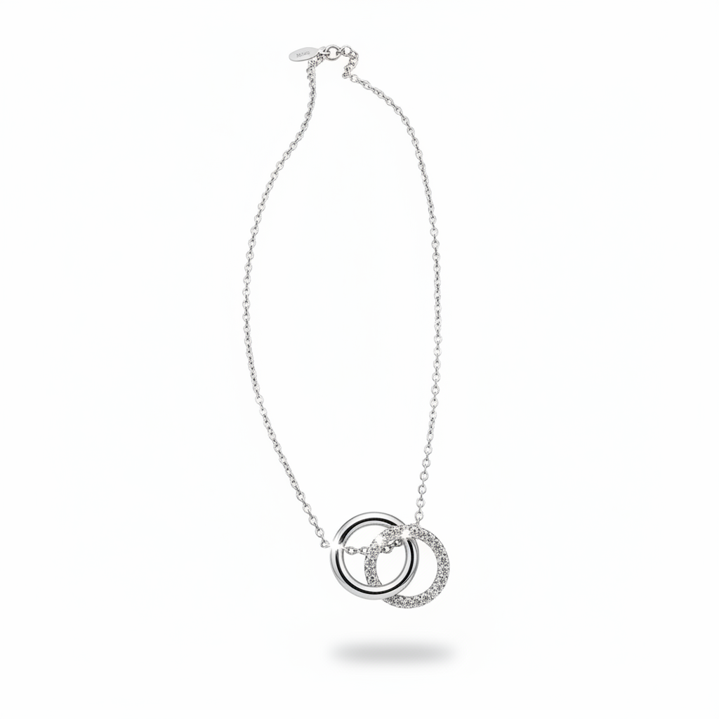 Collana argento cerchi intrecciati - vista 1