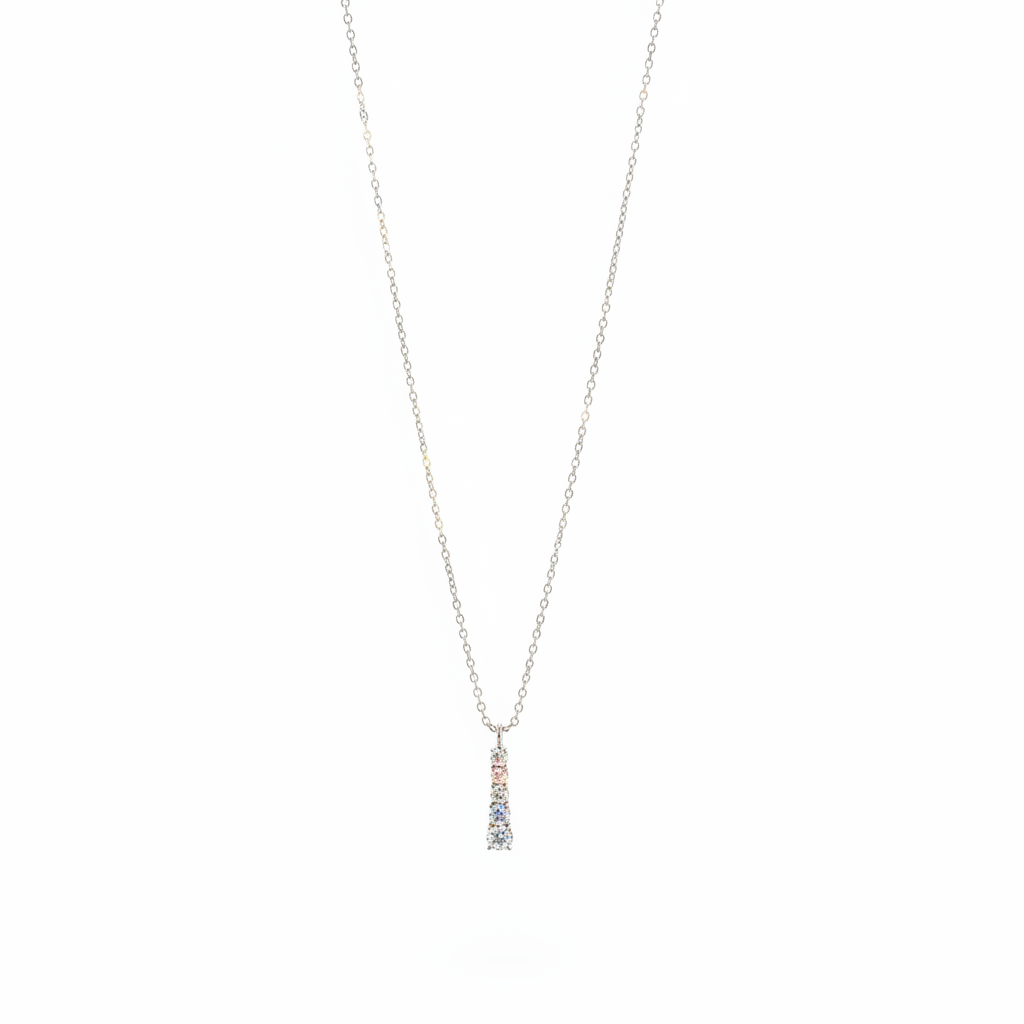 Collana argento con diamanti - dettaglio professionale