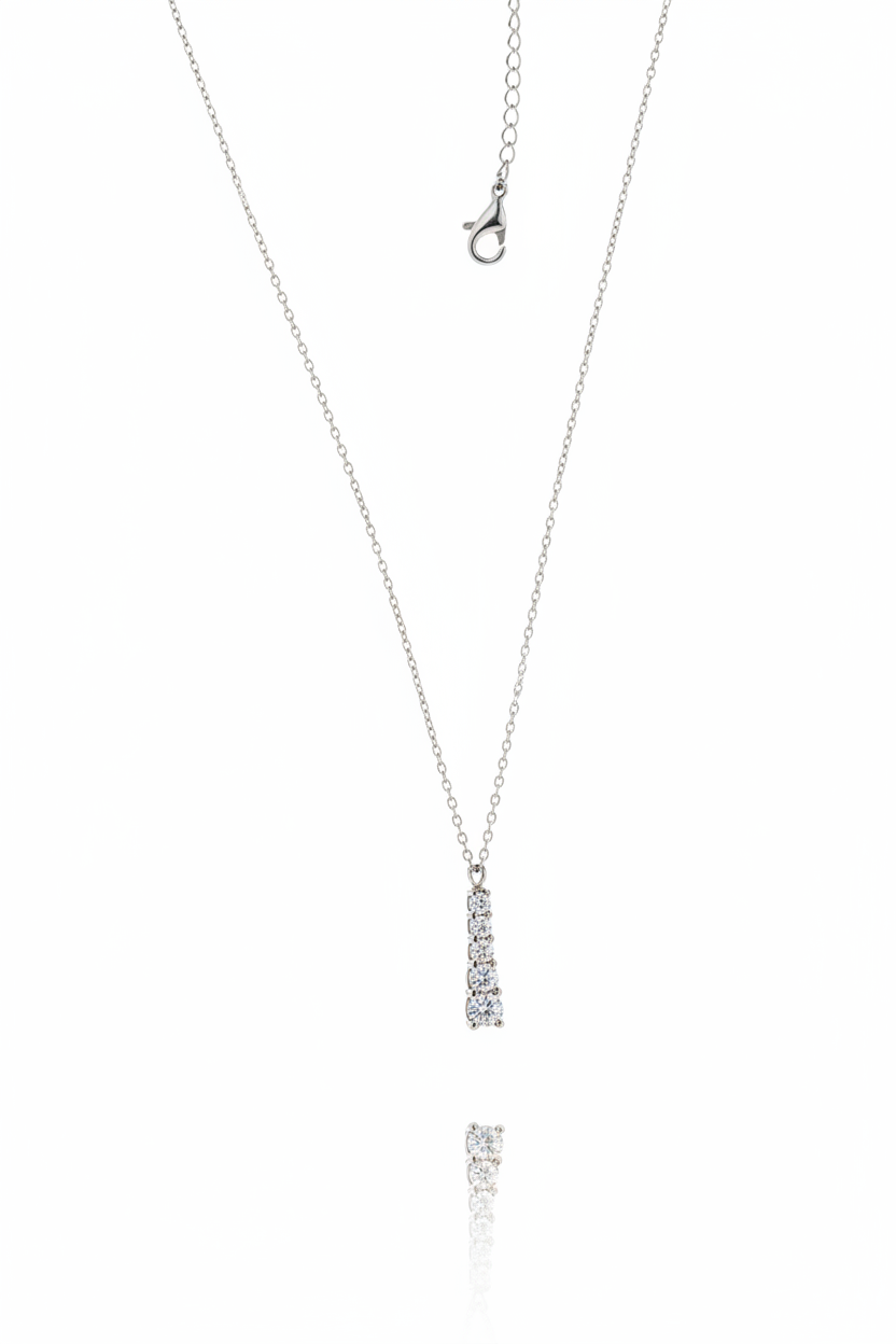 Collana argento con diamanti - formato verticale