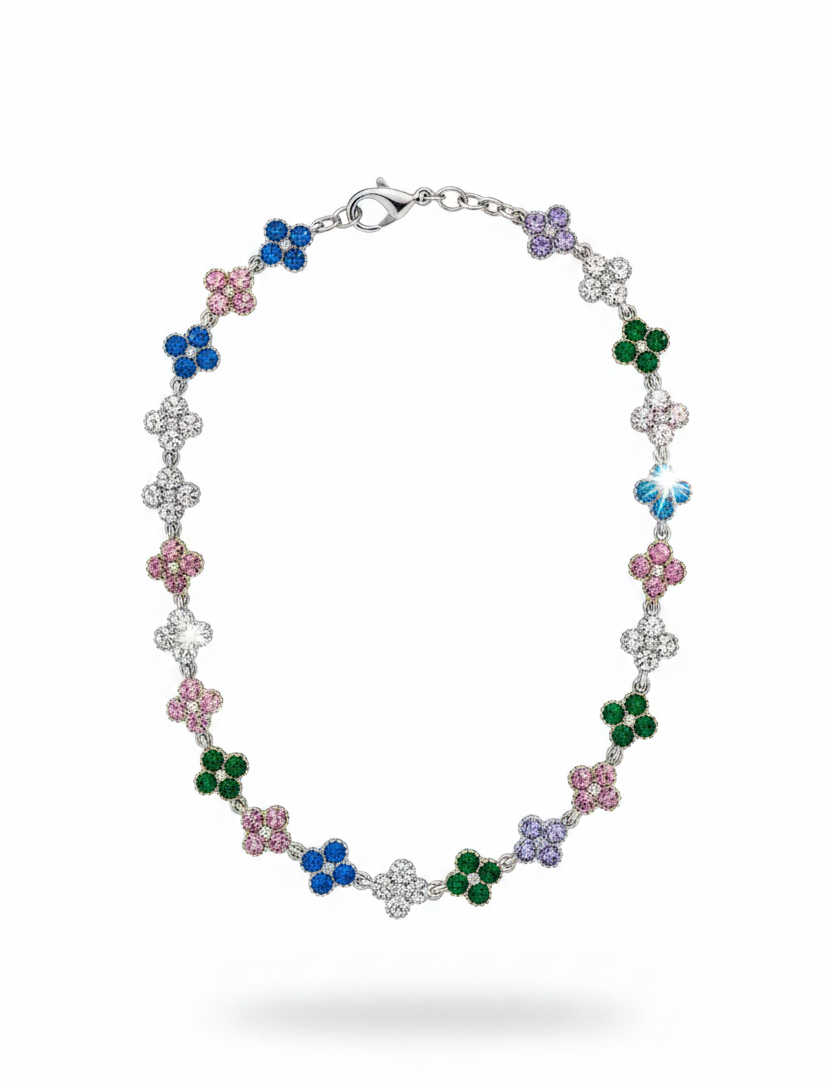 Collana argento multicolore - foto professionale