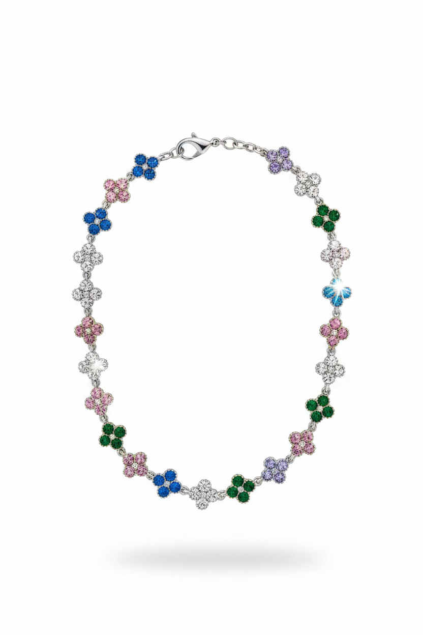 Collana argento multicolore - foto professionale