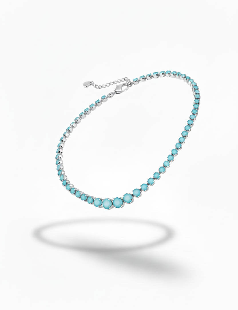 Collana argento pietre opache ghiaccio