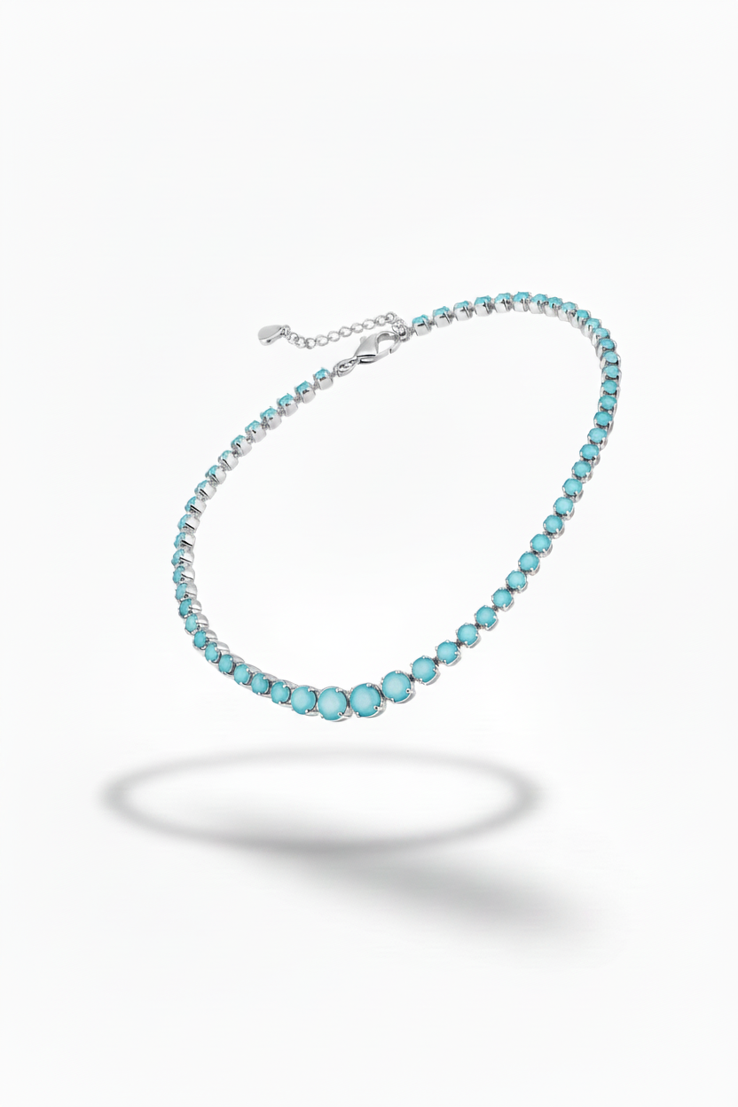 Collana argento pietre opache ghiaccio