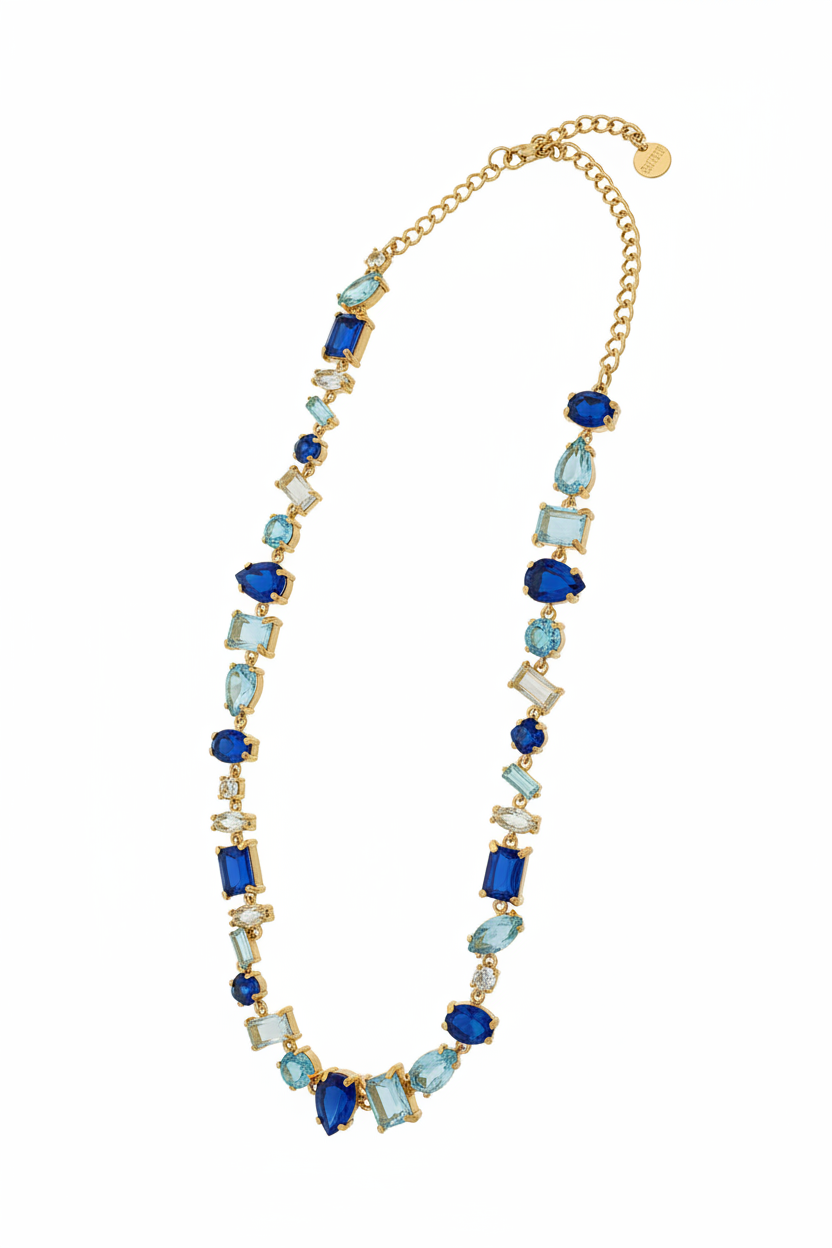 Collana blu oro - verticale