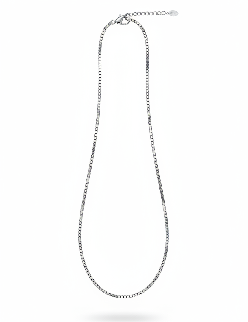 Collana box sottile argento