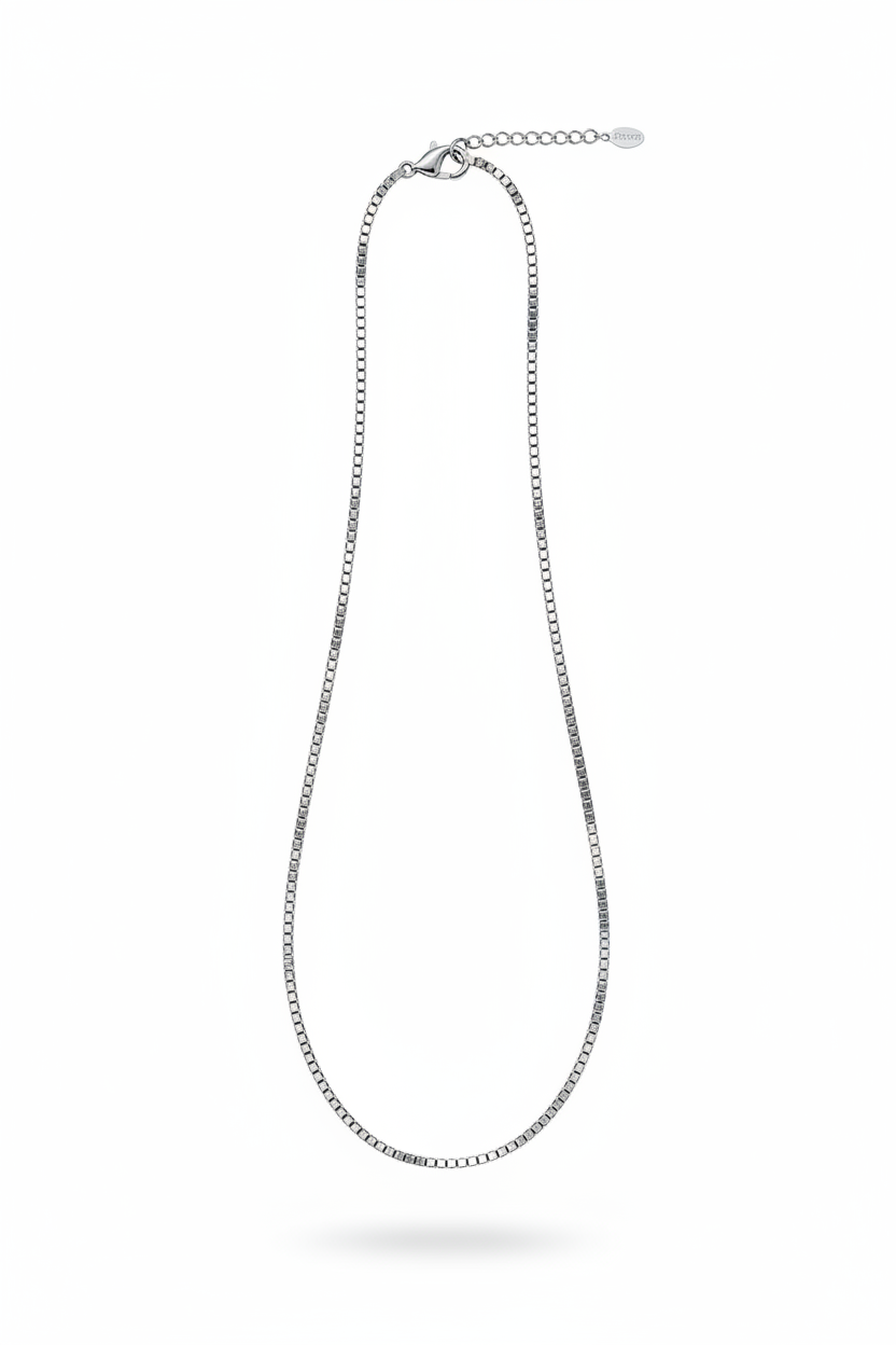 Collana box sottile argento