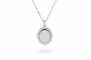 Collana charm argento piatto - vista frontale