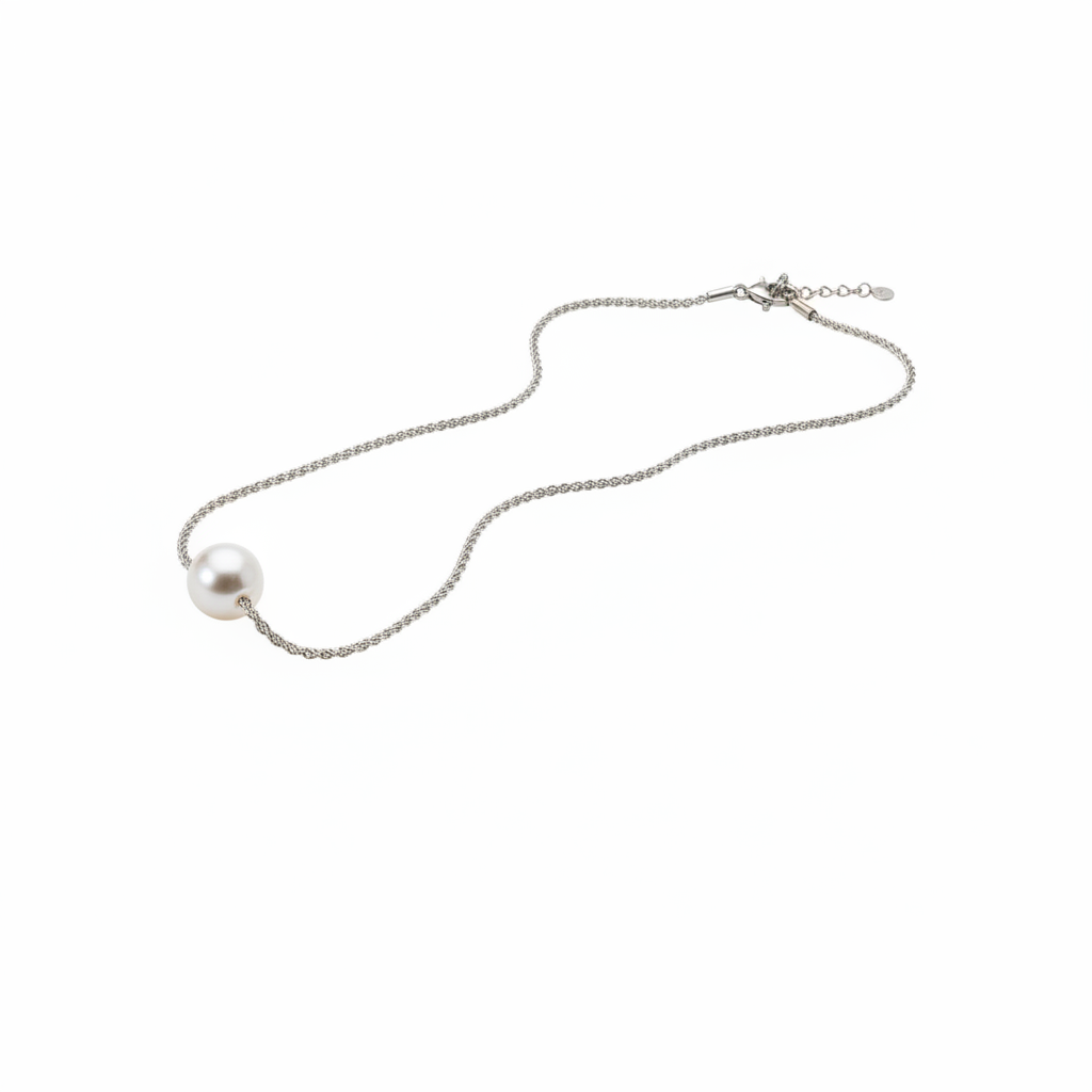 Collana con catenina spirale brillante - formato quadrato