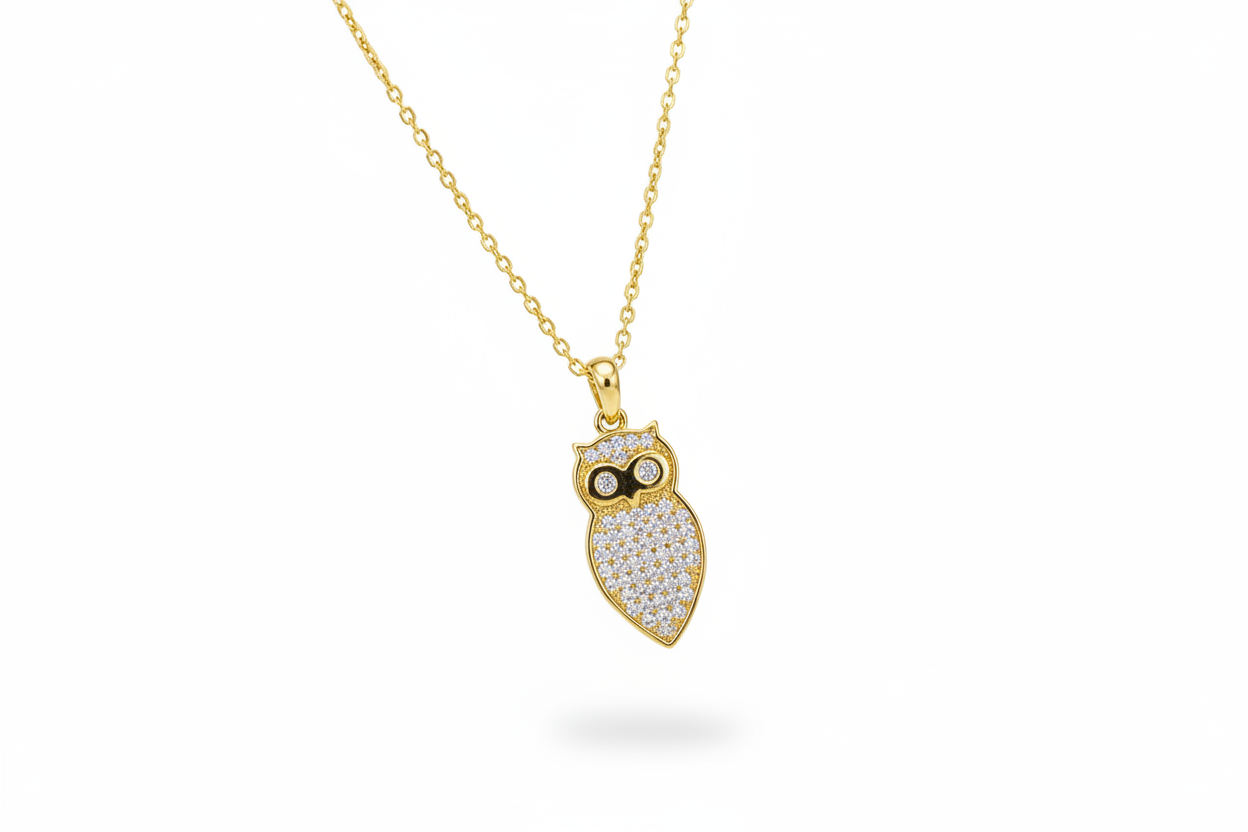 Collana con ciondolo gufo - foto professionale