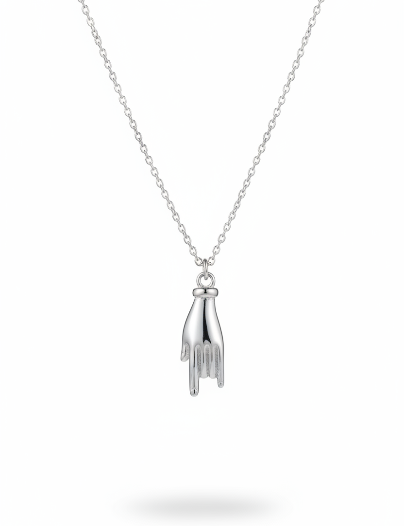 Collana con ciondolo mano - Argento