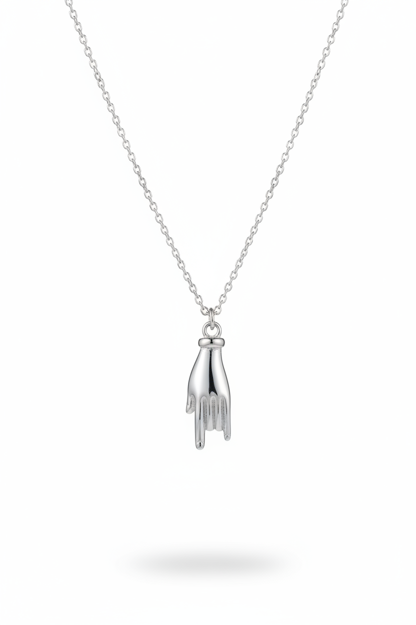 Collana con ciondolo mano - Argento