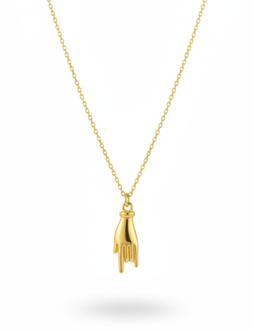 Collana con ciondolo mano - Oro