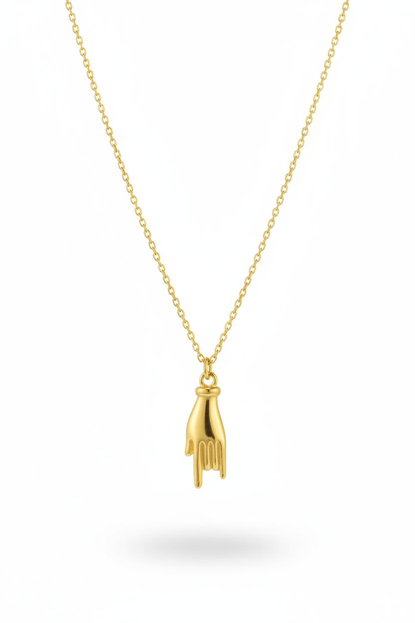 Collana con ciondolo mano - Oro