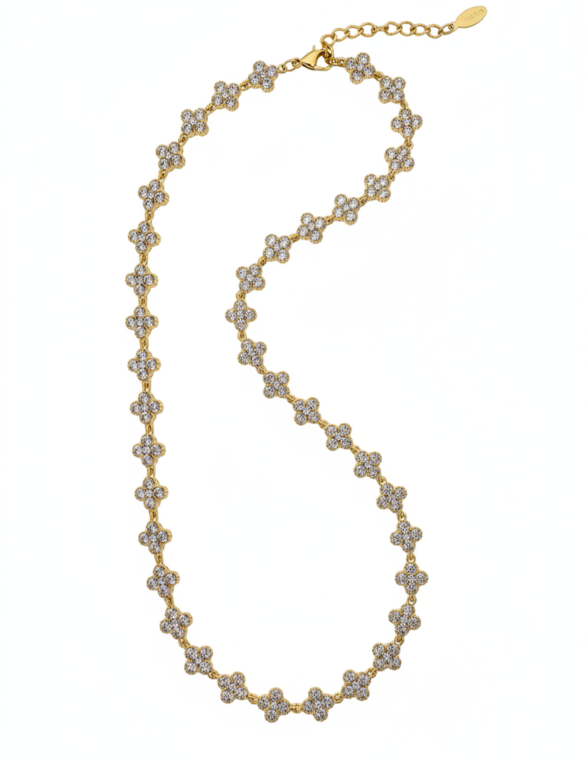 Collana cristalli oro - floating 2:3
