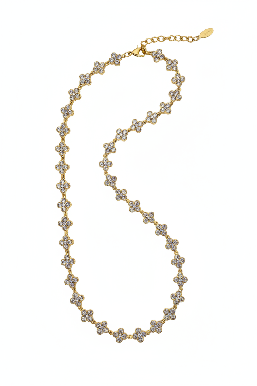 Collana cristalli oro - floating 2:3
